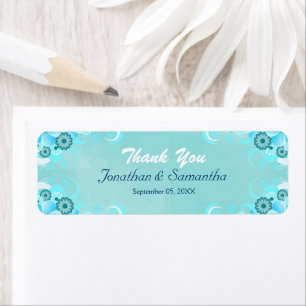 Dark Aqua Blue Aquamarin Floral Kleine Gastgeschen