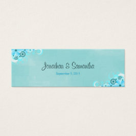 Dark Aqua Blue Floral Kleine Gastgeschenk Hochzeit