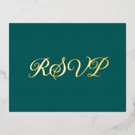 Dark Aquamarin Elegant Co-Starring Foil RSVP Card Folien Feiertagspostkarte