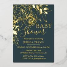Dark Aquamarin & Gold Moderne Blütendusche