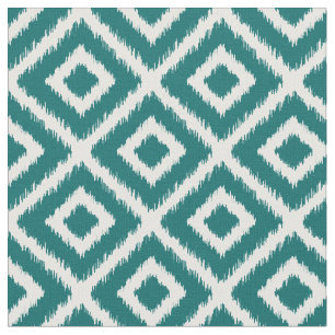Dark Aquamarin Ikat Diamonds Stoff