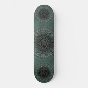 Dark Aquamarin Mandala Skateboard