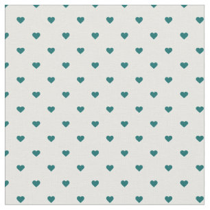 Dark Aquamarin Polka Dot Hearts Stoff