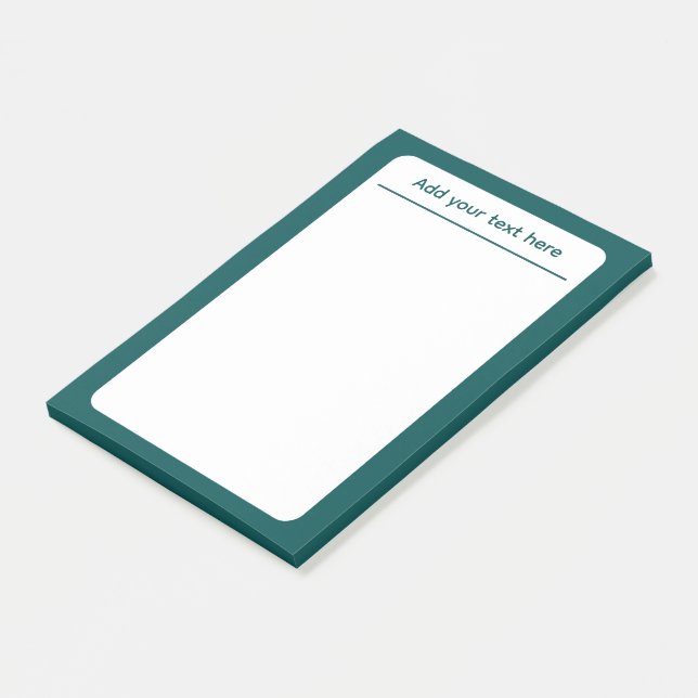 Dark Aquamarin Solid Color Custom Post-it Klebezettel (angewinkelt)