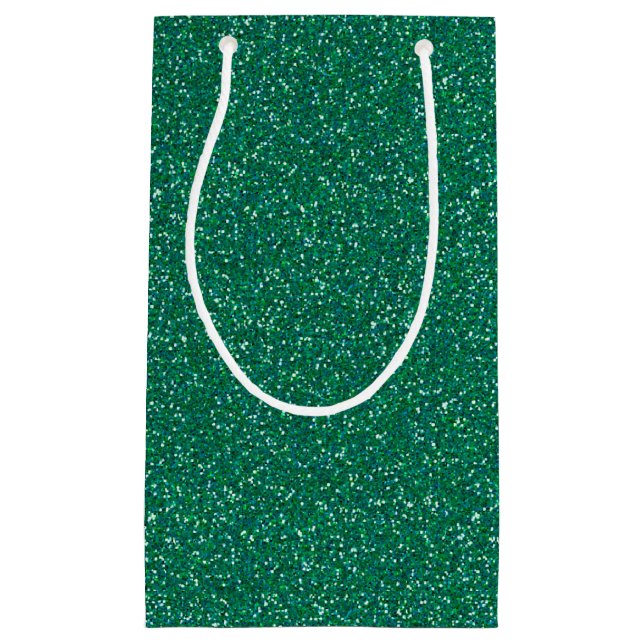 Dark Aquamarin Sparkle Glitzer Gift Bag Kleine Geschenktüte (Vorderseite)