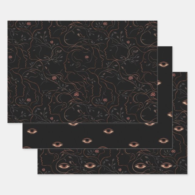 Dark Art Line Geschenkpapier-Set Geschenkpapier Set (Set)