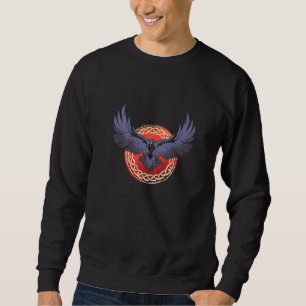 Dark Art Red Moon Norse Viking Raven Gothic Black Sweatshirt