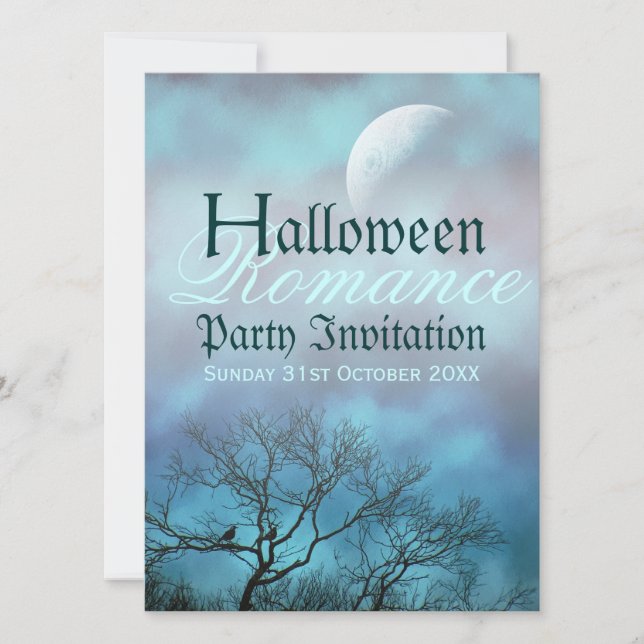 Dark Arts : Halloween Gotische Hochzeitsfeier Einladung (Vorderseite)