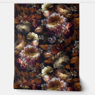 Dark Autumnal Vintag Moody Florals Goth Garden 1 Tapete