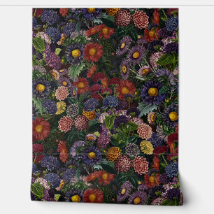 Dark Autumnal Vintag Moody Florals Goth Garden Tapete