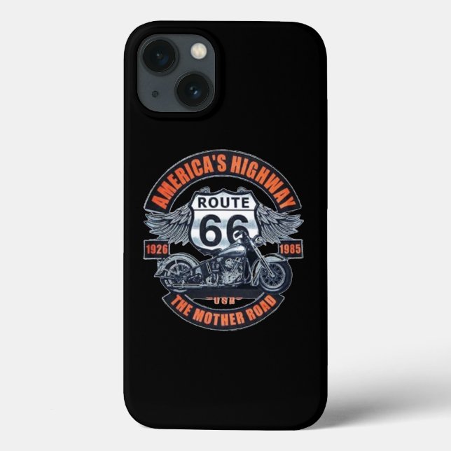 Dark Basic theme Route 66 Motorräder Case-Mate iPhone Hülle (Rückseite)