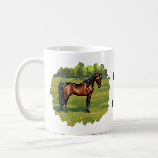Dark Bay Ägyptisches Arabian Pferd Kaffeetasse (Links)