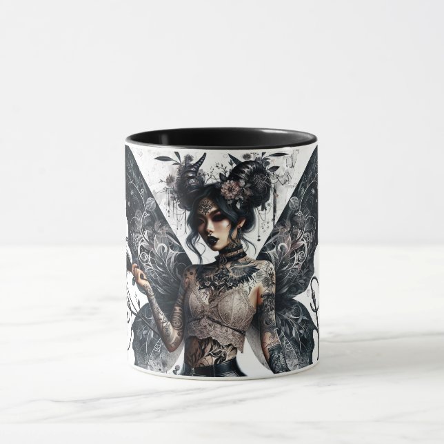 Dark Beauty Gothic Asian Fee Tattoos & Whip Tasse (Zentrum)