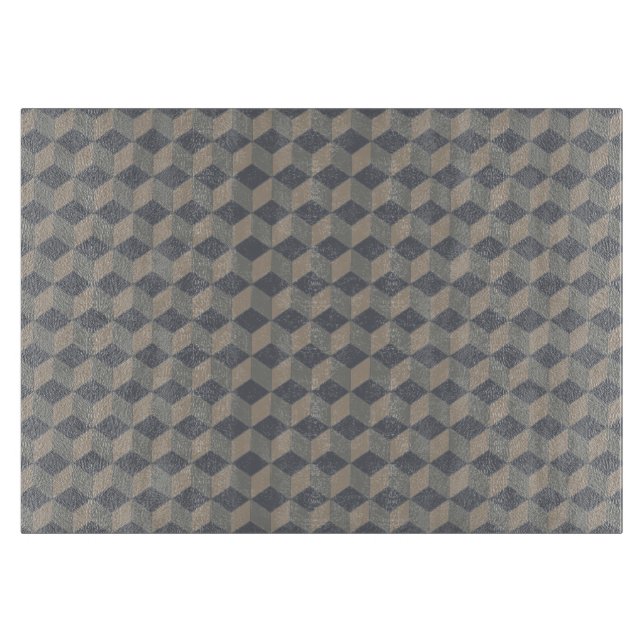 Dark Beige 3D-Würfel kaskadieren Schneidebrett (Vorderseite)