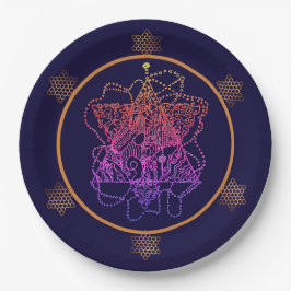 Dark Berry Rainbow Jewish Star Pappteller