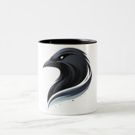 Dark Bird Art Zweifarbige Tasse
