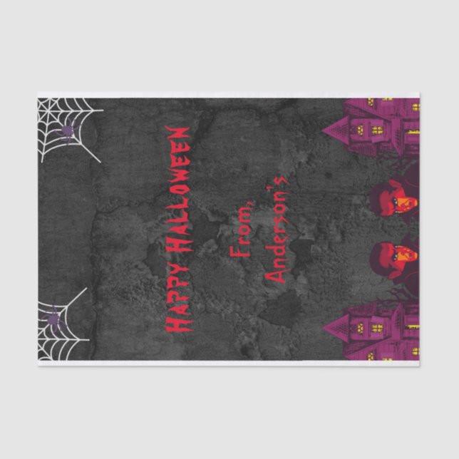Dark Black Creepy Custom Halloween-Party Gift Seidenpapier (Vorderseite)