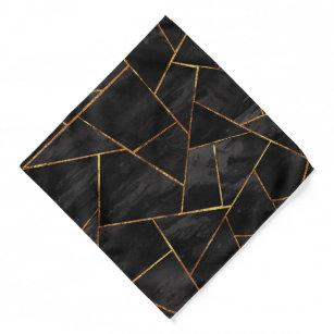 Dark Black Ink Gold Copper Geometric Glam #1 #geo  Halstuch