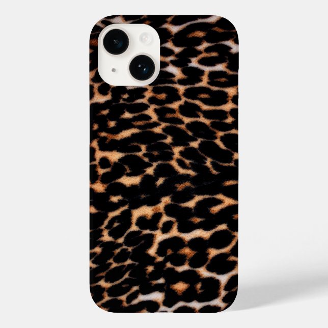 Dark Black Leopard Print iPhone Case (Rückseite)