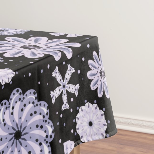 Dark Blue Abstrakt Blume Tischdecke (Beispiel)
