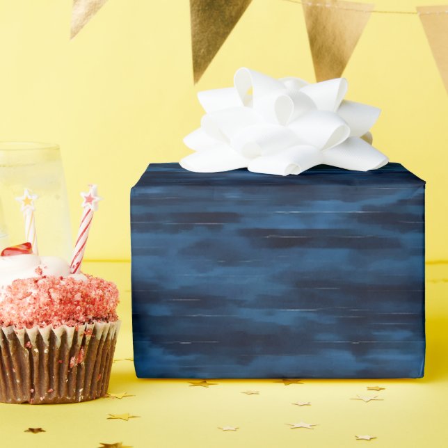 Dark Blue Abstrakt Lines Geschenkpapier (Geburtstagsparty)