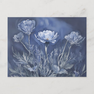 Dark Blue Anemone Blume Postkarte