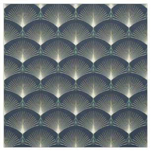 Dark Blue Art Deco Stilvolles geometrisches Muster Stoff