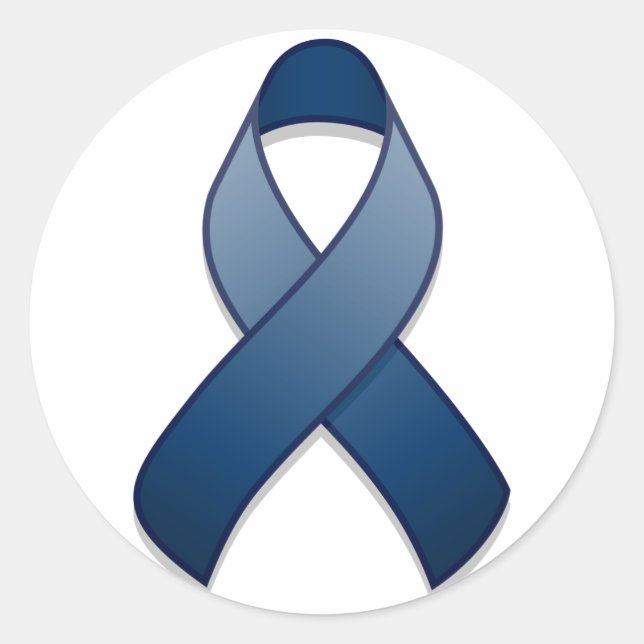 Dark Blue Awareness Ribbon Round Sticker (Vorderseite)