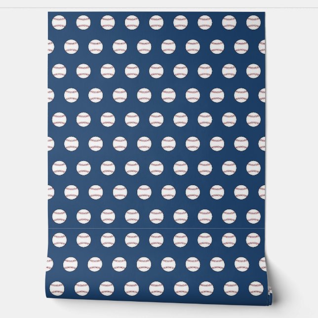 Dark Blue Baseball-Hintergrundpapier Tapete (Abrollen)