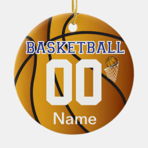 Dark Blue Basketball DIY Name & Number Keramikornament
