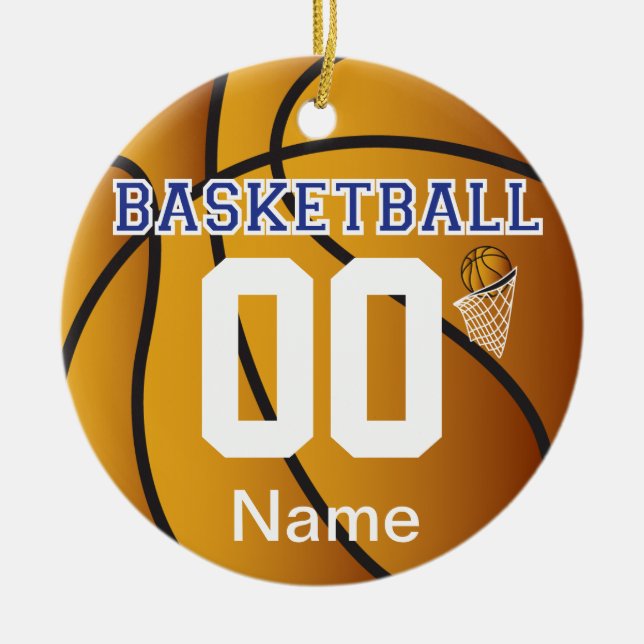 Dark Blue Basketball | DIY Name & Number Keramikornament (Vorne)