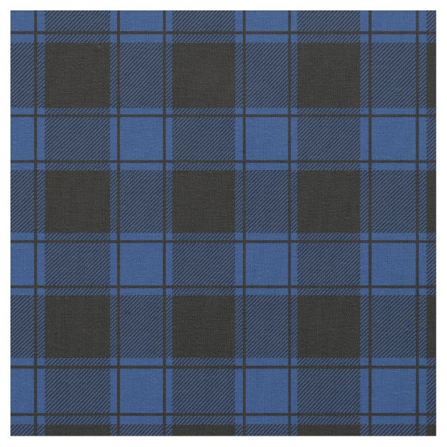 Dark Blue & Black Buffalo Plaid Stoff (Nahaufnahme)