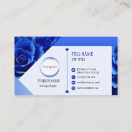 Dark Blue Blume Design Business Card Visitenkarte