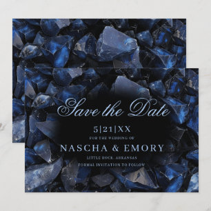 Dark Blue Boho Hexen Crystals Black Wedding Save The Date