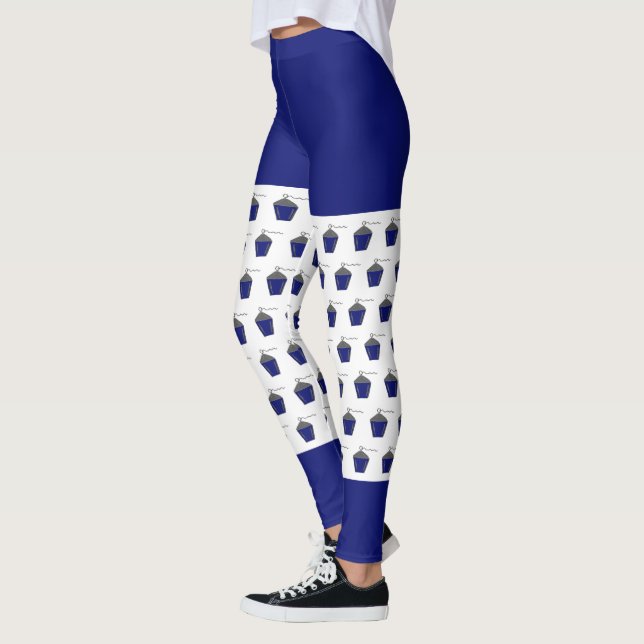 Dark Blue Bryn Mawr Lantern Pattern Leggings (Links)