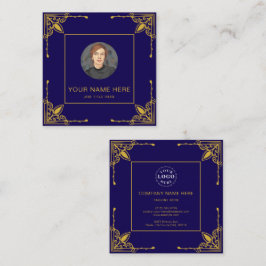 Dark Blue Calling Card mit Metallic Gold Telefonnummerkarte