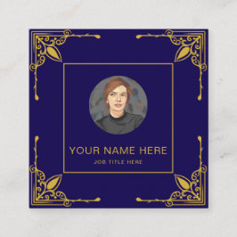 Dark Blue Calling Card mit Metallic Gold Telefonnummerkarte