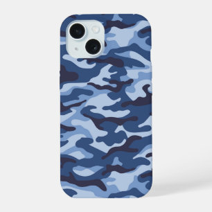 Dark Blue Camouflage Pattern iPhone 15 Hülle