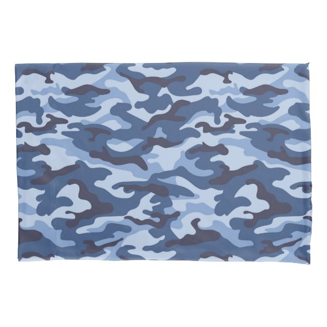 Dark Blue Camouflage Pattern Kissenbezug (Vorderseite-Links)