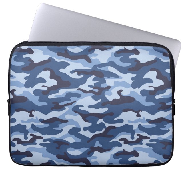 Dark Blue Camouflage Pattern Laptopschutzhülle (Vorderseite)