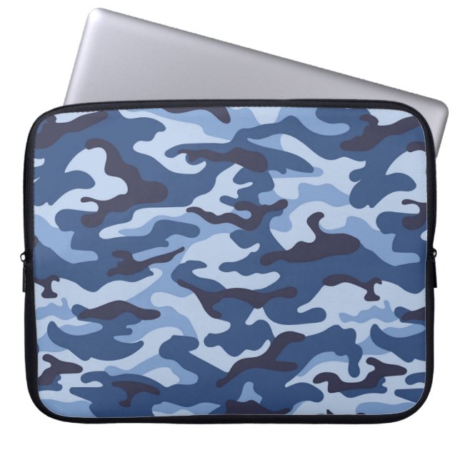 Dark Blue Camouflage Pattern Laptopschutzhülle (Vorderseite)