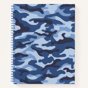 Dark Blue Camouflage Pattern Notizbuch