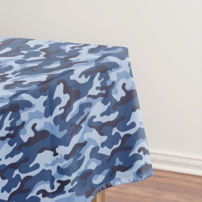 Dark Blue Camouflage Pattern Tischdecke (Beispiel)