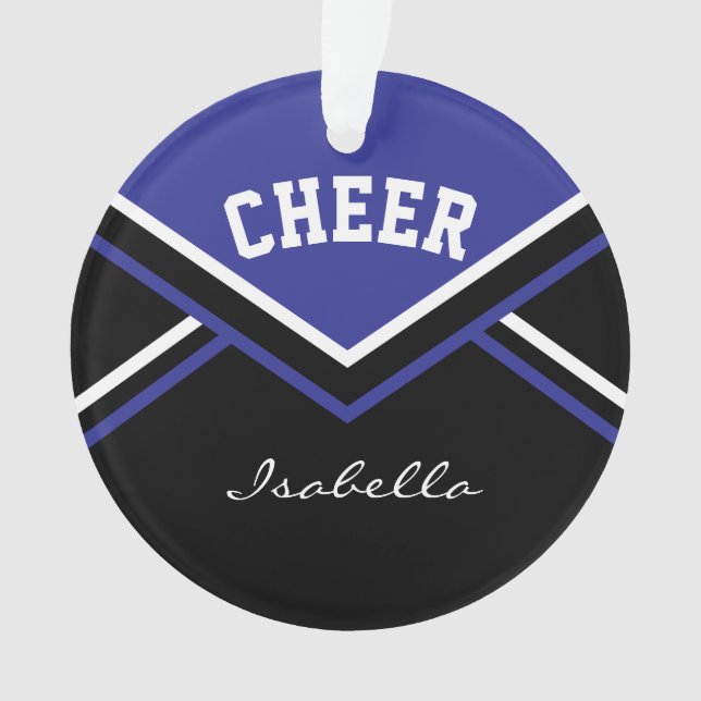 Dark Blue Cheerleader 📣 💖 Cheer Ornament (Vorderseite)