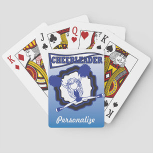 Dark Blue Cheerleader   Personalisieren Spielkarten