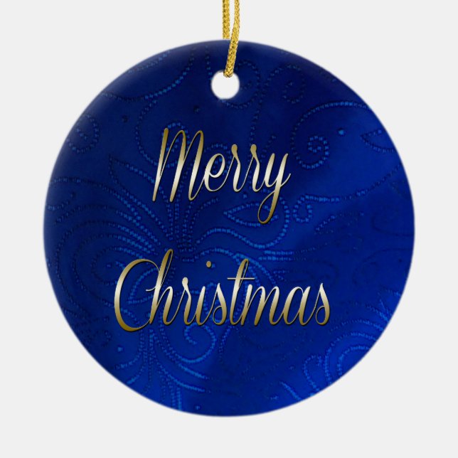 Dark Blue Christmas Keramik Ornament (Vorne)