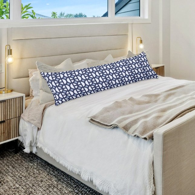 Dark Blue Circles Pattern Body Pillow Seitenschläferkissen (Von Creator hochgeladen)