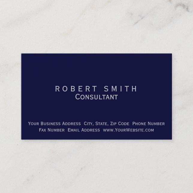 Dark Blue Consultant Business Card Visitenkarte (Vorderseite)