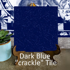 Dark Blue Crackle Glaze Navy Cobalt Dedham Delft Fliese