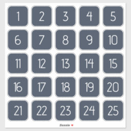 Dark Blue Customizable Square Number Stickers Aufkleber
